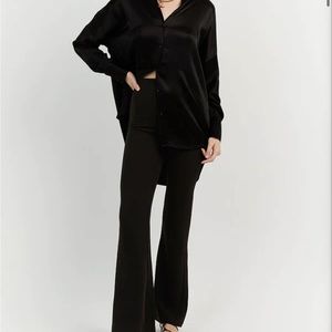 HICKS BLACK CREPE FLARE PANT